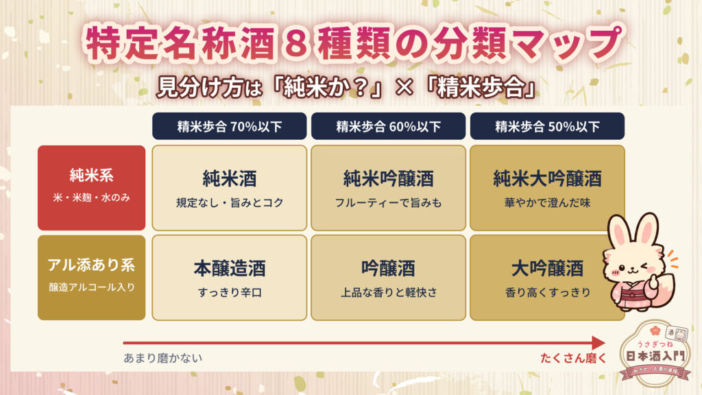 特定名称酒8つの名前の見分け方